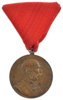 1898. Jubileumi Emlékérem Fegyveres Erő Számára / Signum memoriae (AVSTR) bronz kitüntetés modern mellszalagon T:2,2- patina Hungary 1898. Commemorative Jubilee Medal for the Armed Forces bronze decoration on modern ribbon C:XF,VF patina NMK 249.