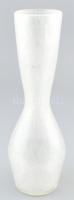 Karcagi, berekfürdői kraklé / fátyol üveg váza. Formába fújt, hibátlan. m: 27 cm