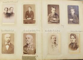 cca 1860 Izgalmas fotóalbum a Kneusel-Herdlicska, Vladár, Paraszkay, Gantsch, Ringer családok nevesí...