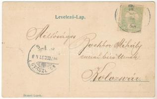 1907 Csíkszentmárton, Sanmartin; utca, Al-Csíki Bank R.-T., üzlet, lovaskocsi. Brassói Lapok kiadása...