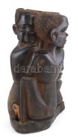 Makonde afrikai törzs által faragott ébenfa figura, hibátlan, m:33cm