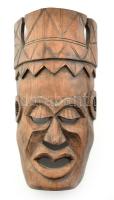 Afrikai faragott fa maszk, h: 38 cm