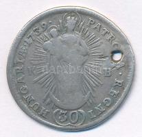 1739K-B 30kr Ag "III. Károly" (6,60g) T:3 ly. Hungary 1739K-B 30 Kreuzer Ag "Charles ...