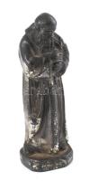 Parzhami Szent Konrád, ón figura, m: 8 cm, kopott