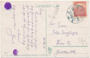 1918 Nagyszeben, Hermannstadt, Sibiu; Nagypiac és Sarkantyú utca, Ludwig Fuchs üzlete. Vasúti levele...