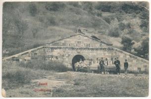 1908 Parajd, Praid; Erzsébet táró, iparvasút, sóbánya. Illyés Albert kiadása / salt mine, industrial railway (EM)
