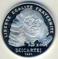 Franciaország 1991. 100Fr/15Ecu Ag "Descartes" T:PP Eredeti díszdobozban, csak 20.000db!