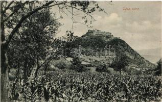 1912 Déva, vár. Kroll Gyula kiadása / castle + &quot;VÖRÖSTORONY - BUDAPEST 255. SZ.&quot; vasúti mozgóposta bélyegző (EM)