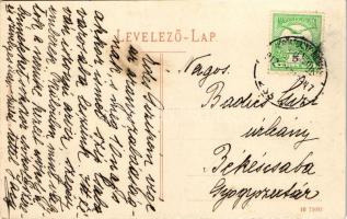 1912 Déva, vár. Kroll Gyula kiadása / castle + "VÖRÖSTORONY - BUDAPEST 255. SZ." vasúti mo...