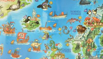 Világ térkép gyerekeknek magyar felirattal. 100x120 cm