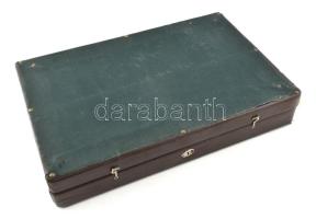 Berndorf alpakka 6 személyes evőeszköz készlet díszdobozban. Jelzett. Leves kimerő pótolt (olasz). D...