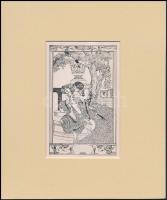 Franz von Bayros (1866-1924):Erotikus, akt Cinkográfia, papír. Jelzett a nyomaton, paszpartuban 8x13...