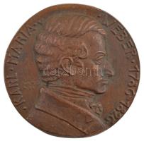 Solymári Valkó László (1909-1984) 1955. "Karl Maria Weber 1786-1826" zeneszerző, karmester, zongorista egyoldalas bronz emlékérme (85mm) T:2 patina