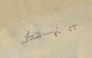 Szőnyi jelzéssel: Itatás. Tempera, papír. Üvegezett keretben 26x38 cm