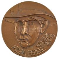 Ligeti Erika (1934-2004) 1979. 100 éve született Móra Ferenc kétoldalas, öntött bronz plakett (87mm) T:1- kis patina