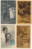 29 db RÉGI és MODERN romantikus motívum képeslap vegyes minőségben / 29 pre-1945 and modern romantic...