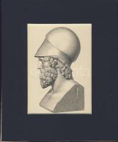 cca 1850  Periklész acélmetszet karton-paszpartu (16,5 x 13,5cm)