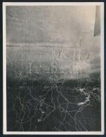 1933 Gömbvillám útja egy műhely mennyezetén, rendkívül érdekes fotó, hátoldalon feliratozva, szép állapotban, 11×8 cm
