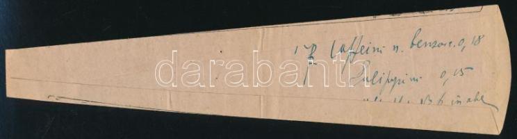 1920 Orosz gyógyszertári recept a cári időkből később felhasználva 22 cm / Russian pharmacy prescrip...