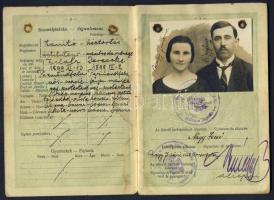 1927 Útlevél házaspár részére / Passport for couple