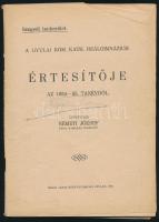 1935 A gyulai róm. kath. reálgimnázium értesítője az 1934-35. tanévről. Gyula, Dobay János-ny., 51 p. Tűzött papírkötés, kissé sérült borítóval.