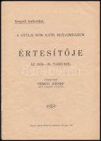 1935 A gyulai róm. kath. reálgimnázium értesítője az 1934-35. tanévről. Gyula, Dobay János-ny., 51 p...