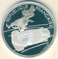 Franciaország 1990. 100Fr Ag "Téli olimpia-bobozás" T:PP
