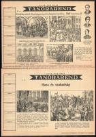 cca 1930 7 db Pataki féle órarend, némelyik széle kissé szakadt, 21x30 és 32x26 cm között