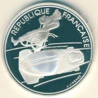 Franciaország 1990. 100Fr Ag "Téli olimpia-bobozás" T:PP