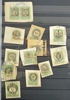 1868-1950 Több száz darab okmánybélyeg 16 lapos A4-es Lindner berakóban, közte sok klasszikus és vár...