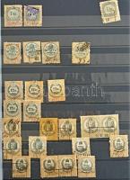 1868-1950 Több száz darab okmánybélyeg 16 lapos A4-es Lindner berakóban, közte sok klasszikus és vár...