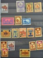 1868-1950 Több száz darab okmánybélyeg 16 lapos A4-es Lindner berakóban, közte sok klasszikus és vár...