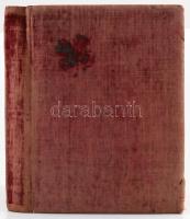 Régi fotóalbum. Kopott vászon-kötésben, a táblákon szakadásokkal