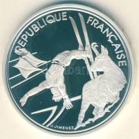 Franciaország 1990. 100Fr Ag "Téli olimpia-szabadstílusú sí" T:PP