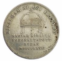 Habsburg Birodalom / Bécs 1867A "I. Ferenc József budai koronázására" Ag koronázási zseton...