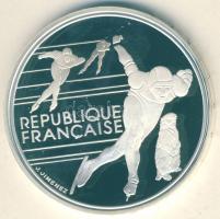 Franciaország 1990. 100Fr Ag "Téli olimpia-gyorskorcsolya" T:PP