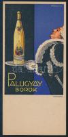 cca 1910-1930 Palugyay borok litho számolócédula, Kónya Zoltán grafikája, Posner Bp., jó állapotban