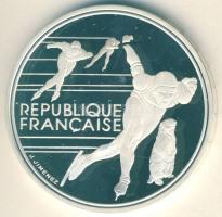 Franciaország 1990. 100Fr Ag "Téli olimpia-gyorskorcsolya" T:PP