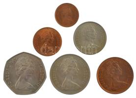 Nagy-Britannia 1968-1971. 1/2p-50p "II. Erzsébet" (6xklf) decimális forgalmi összeállítás ...