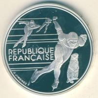 Franciaország 1990. 100Fr Ag "Téli olimpia-gyorskorcsolya" T:PP