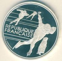 Franciaország 1990. 100Fr Ag "Téli olimpia-gyorskorcsolya" T:PP