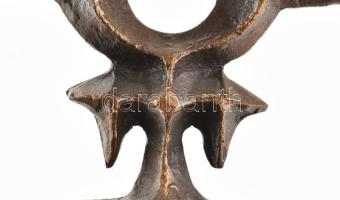 Pap Zoltán: Bronz gyertyatartó, jelzett, m: 14 cm