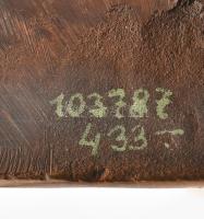 Pap Zoltán: Bronz gyertyatartó, jelzett, m: 14 cm