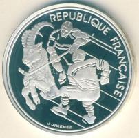 Franciaország 1991. 100Fr Ag "Téli olimpia-jégkorong" T:PP