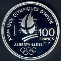 Franciaország 1989. 100Fr Ag "Téli olimpia-jégkorcsolya" T:PP