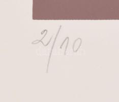 Lux Antal (1935-): Önarckép, 1974. Szitanyomat, papír. Jelzett, számozott (2/10). 33x40 cm