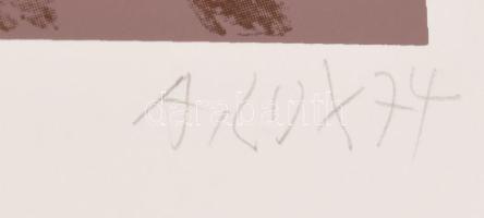 Lux Antal (1935-): Önarckép, 1974. Szitanyomat, papír. Jelzett, számozott (2/10). 33x40 cm