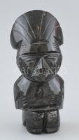 Jelzés nélkül: Mexikói törzsi figura. Kézzel faragott obszidián. Hibátlan, m: 12 cm