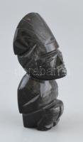 Jelzés nélkül: Mexikói törzsi figura. Kézzel faragott obszidián. Hibátlan, m: 12 cm