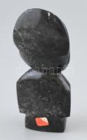 Jelzés nélkül: Mexikói törzsi figura. Kézzel faragott obszidián. Hibátlan, m: 12 cm